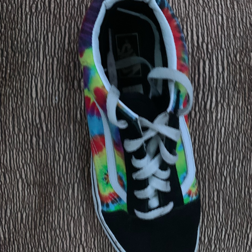 Vans black and rainbow 6.5